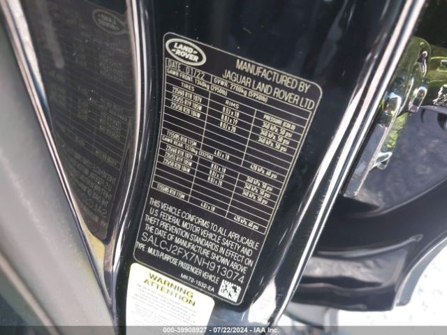 SALCJ2FX7NH913074 Land Rover Discovery Sport S