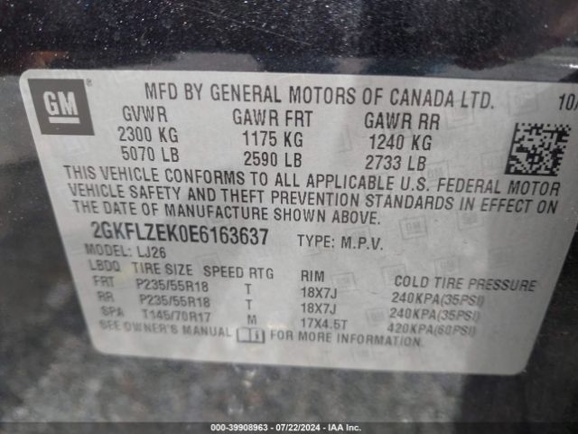 2GKFLZEK0E6163637 GMC Terrain Denali