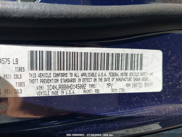 1C4NJRBB0HD145002 Jeep Patriot Sport 4x4