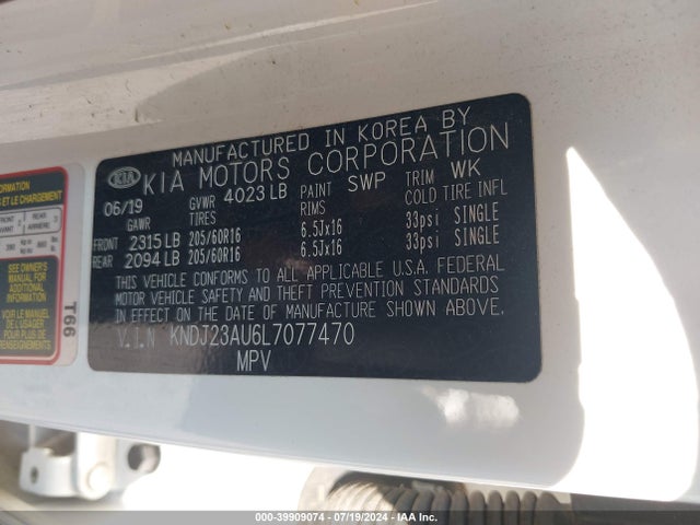 KIA SOUL S 2020 KNDJ23AU6L7077470 Image 9