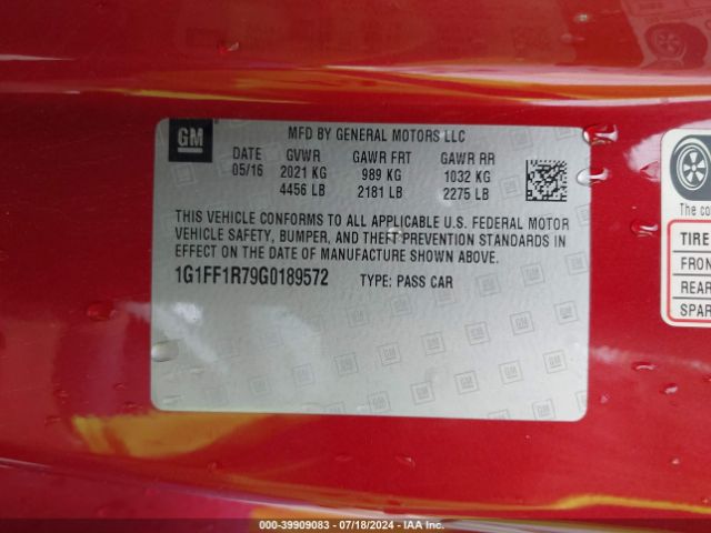 1G1FF1R79G0189572 Chevrolet Camaro 1ss