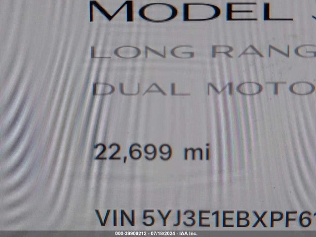 Tesla Model 3 Long Range Dual Motor All-wheel Drive 2023 5YJ3E1EBXPF615410 Image 15