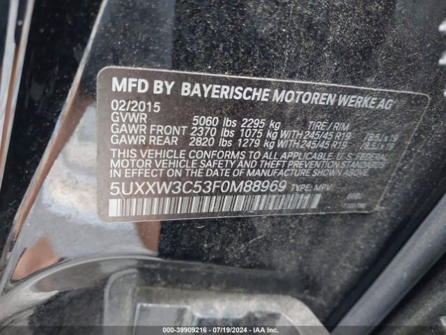 5UXXW3C53F0M88969 BMW X4 Xdrive28i