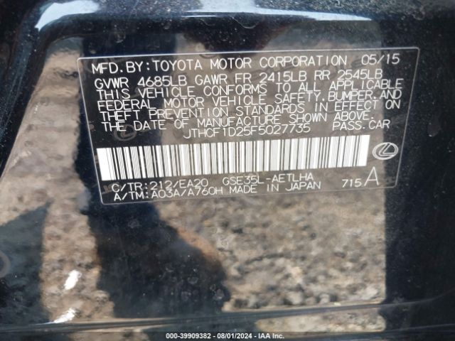 JTHCF1D25F5027735 Lexus IS 250