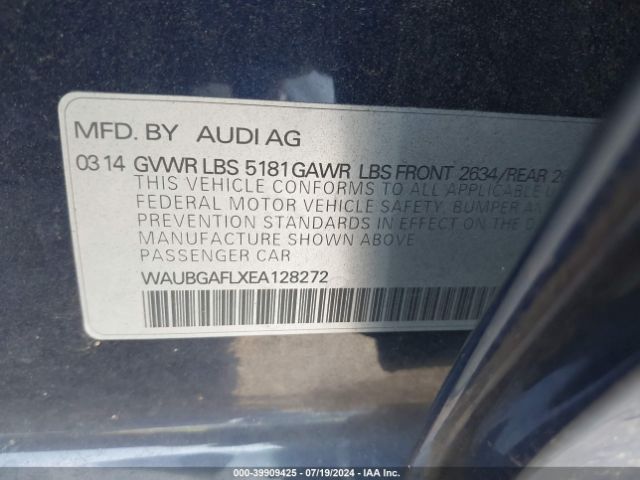 WAUBGAFLXEA128272 Audi S4 3.0t Premium Plus