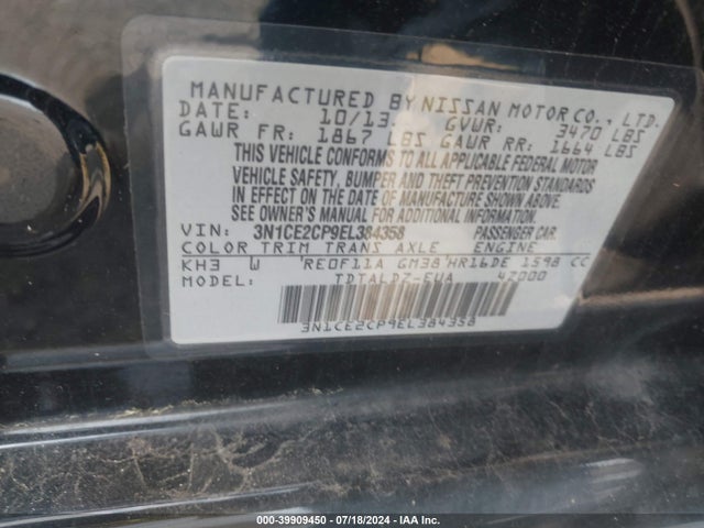 Nissan Versa Note Sv 2014 3N1CE2CP9EL384358 Image 9