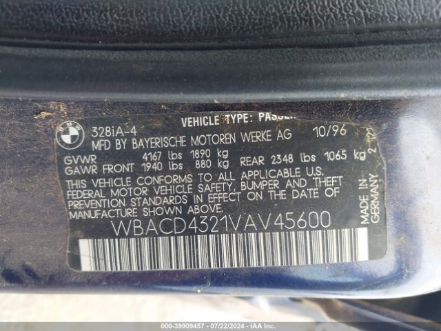 1997 BMW 328I WBACD4321VAV45600 Photo 8