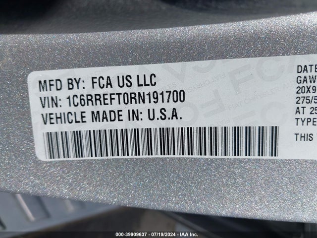 1C6RREFT0RN191700 RAM 1500 Lone Star  4x2 5'7 Box