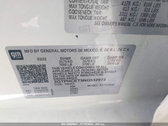 3GTPHCET5NG532973 GMC Sierra 1500 2wd  Short Box Elevation