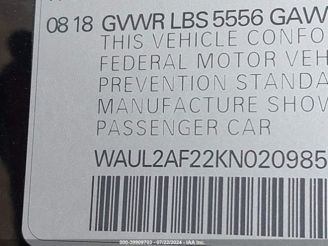 WAUL2AF22KN020985 Audi A6 55 Premium