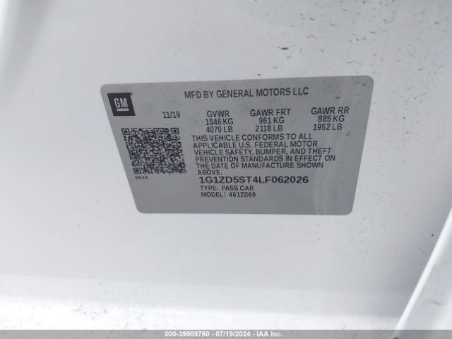 1G1ZD5ST4LF062026 Chevrolet Malibu Fwd Lt