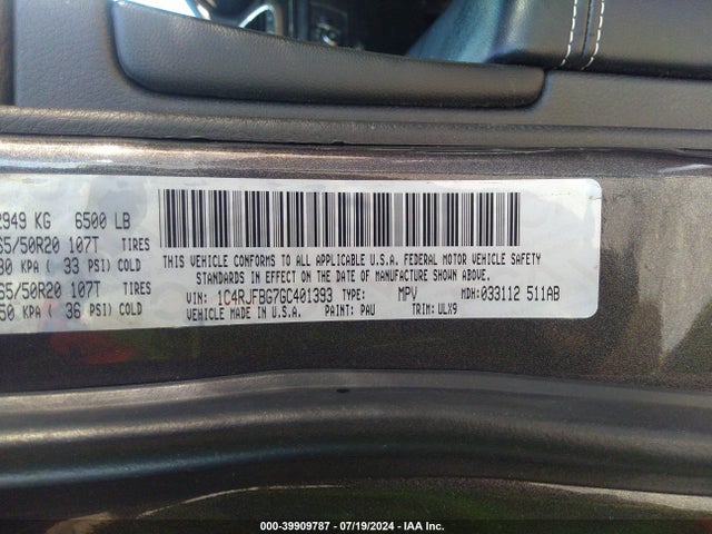 1C4RJFBG7GC401393 Jeep Grand Cherokee Limited