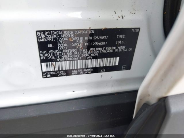 JTMR6RFV0MD016811 Toyota Rav4 Hybrid Xle