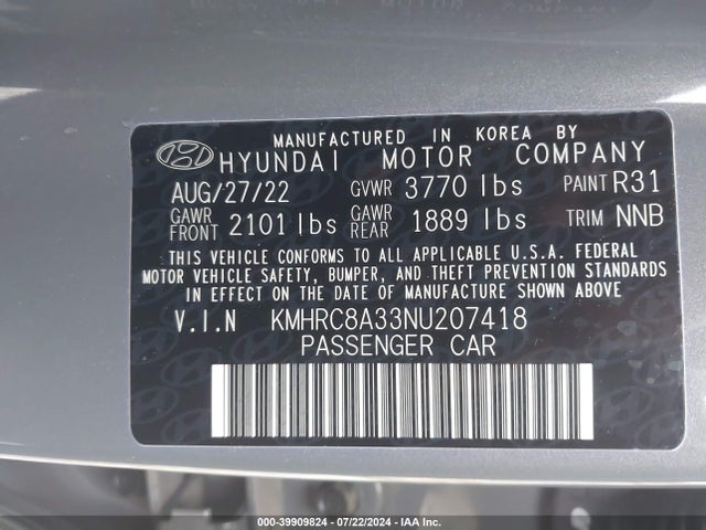 Hyundai Venue Limited 2022 KMHRC8A33NU207418 Image 9
