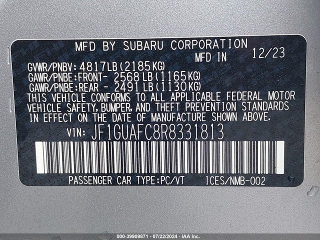 JF1GUAFC8R8331813 Subaru Impreza Sport 5-door