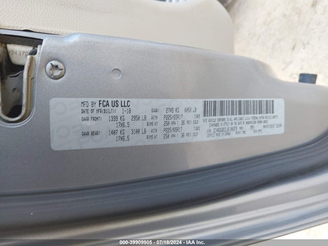 Dodge Grand Caravan Se 2018 2C4RDGBG3JR190379 Image 9