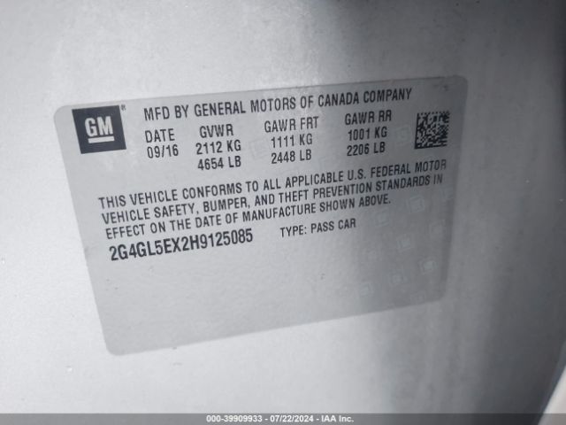 2G4GL5EX2H9125085 Buick Regal Turbo Sport Touring