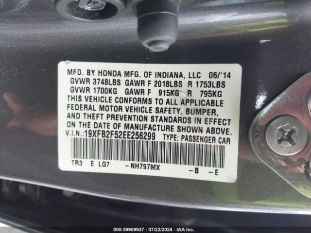 19XFB2F52EE256299 Honda Civic Lx