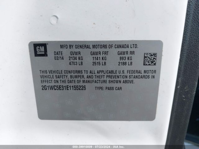 2G1WC5E31E1155226 Chevrolet Impala Limited Ltz
