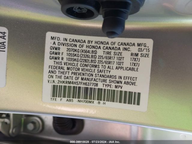 2HKRM4H57FH637708 Honda CR-V EX