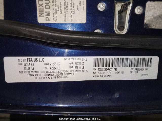 Dodge Charger Se 2015 2C3CDXBGXFH771790 Image 9