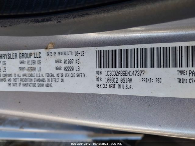 1C3CDZAB6EN147377 Dodge AVENGER SE