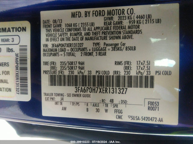 3FA6P0H7XER131327 Ford 2014