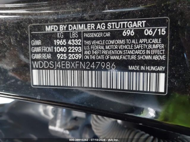 WDDSJ4EBXFN247986 Mercedes-Benz CLA 250
