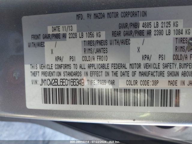 JM1CW2BL6E0166349 Mazda Mazda5 Sport