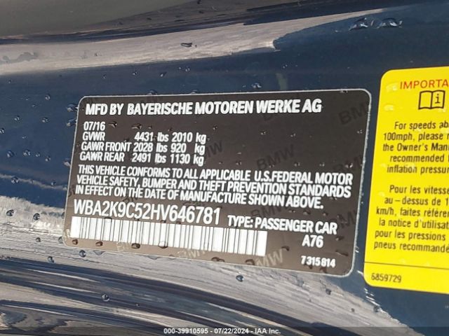 WBA2K9C52HV646781 BMW 230I