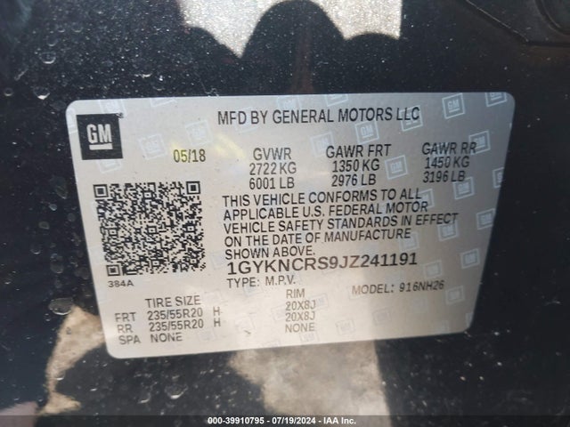 2018 CADILLAC XT5 1GYKNCRS9JZ241191 Photo 8