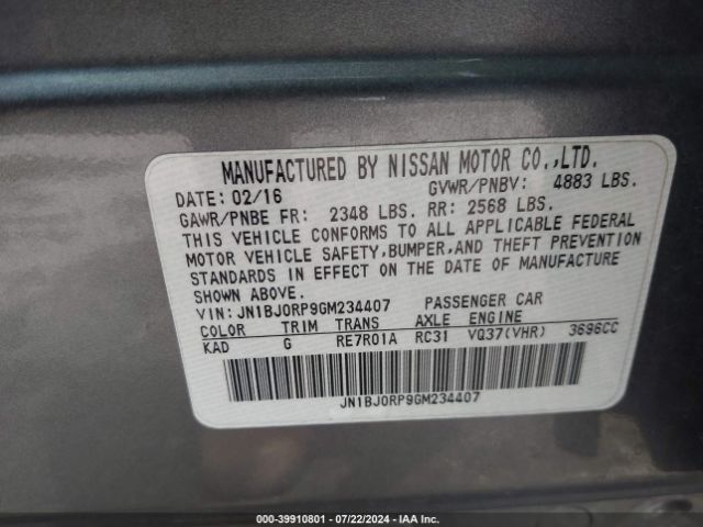 JN1BJ0RP9GM234407 Infiniti QX50