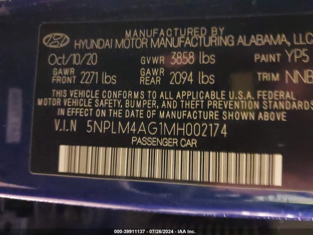 Hyundai ELANTRA SEL 2021 5NPLM4AG1MH002174 Image 9