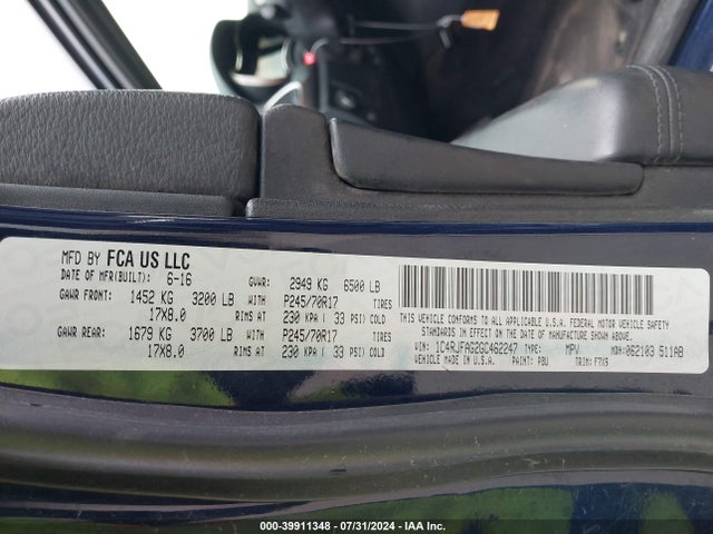 1C4RJFAG2GC462247 Jeep Grand Cherokee Laredo