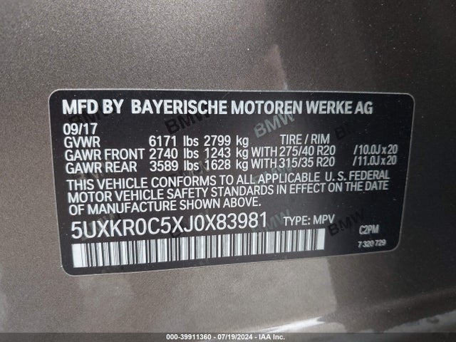 5UXKR0C5XJ0X83981 BMW X5 Xdrive35i
