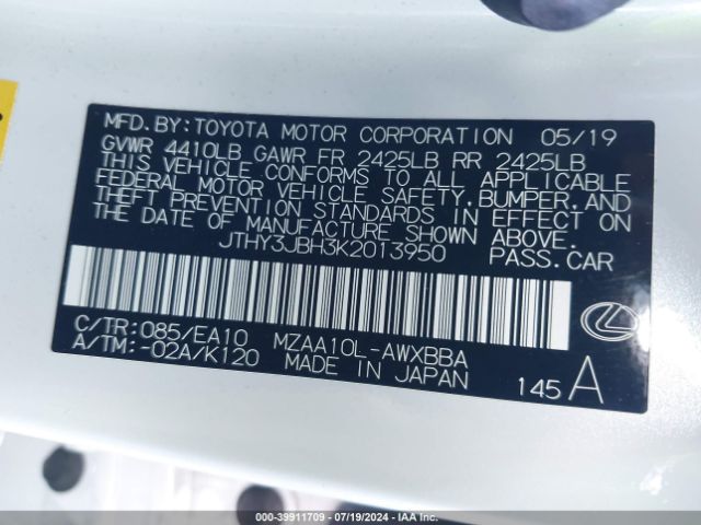 JTHY3JBH3K2013950 Lexus UX 200
