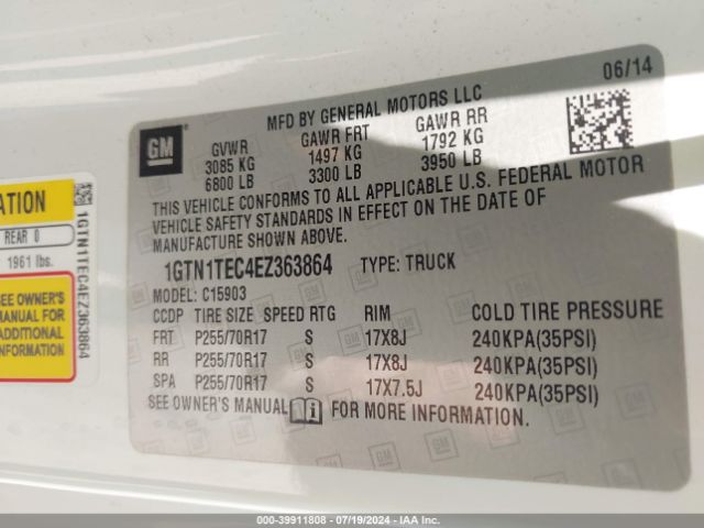 1GTN1TEC4EZ363864 GMC SIERRA 1500