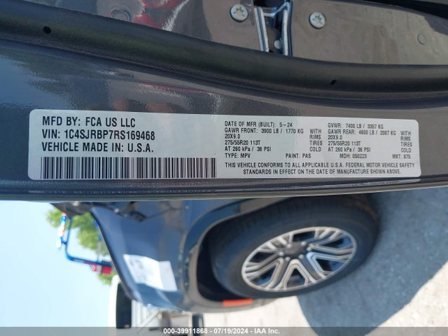1C4SJRBP7RS169468 Jeep Wagoneer L Series Ii 4x2