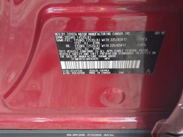 Toyota Rav4 Xle 2018 2T3WFREV2JW495820 Image 9