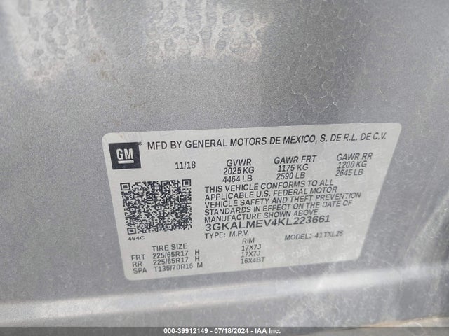 GMC Terrain Sle 2019 3GKALMEV4KL223661 Image 9