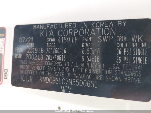 KIA Niro Lxs 2022 KNDCB3LC7N5500651 Image 9