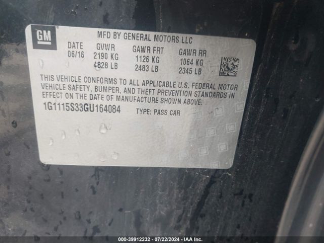1G1115S33GU164084 Chevrolet Impala 2lt