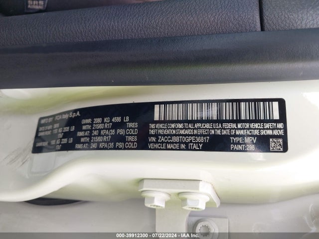 ZACCJBBT0GPE36817 Jeep Renegade Latitude