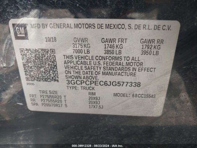 Chevrolet Silverado 1500 Custom 2018 3GCPCPEC6JG577338 Image 9