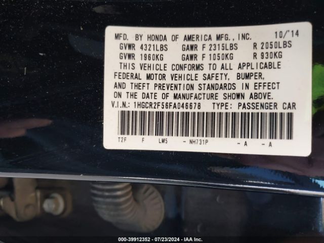 1HGCR2F56FA046678 Honda Accord Sport