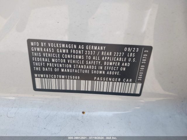 WVWFB7CD7RW125969 Volkswagen Golf R 2.0t