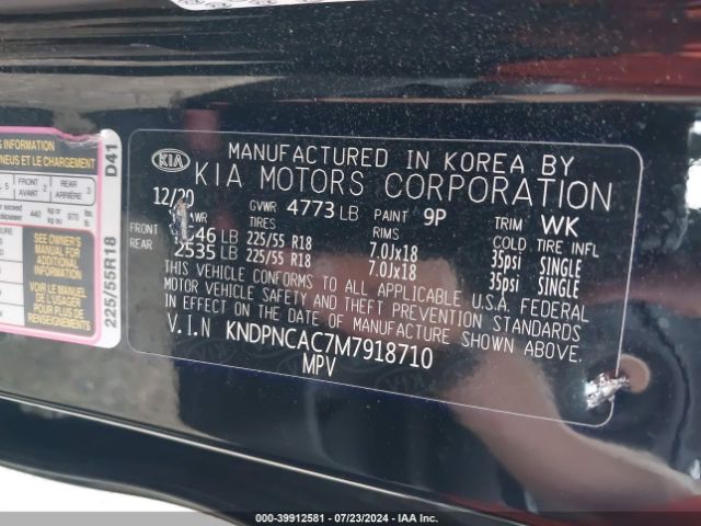 KNDPNCAC7M7918710 KIA Sportage Ex