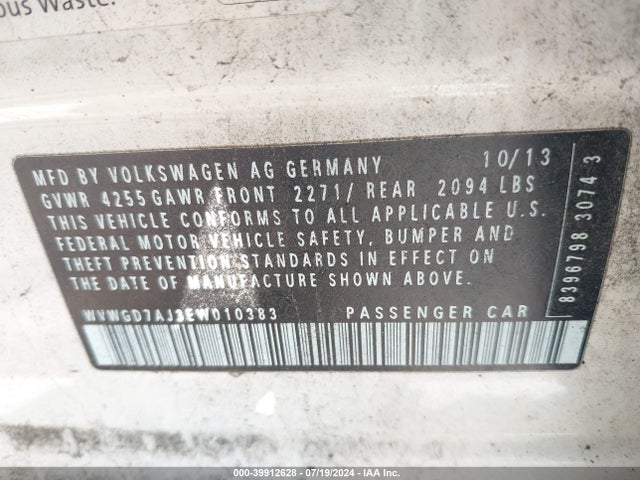WVWGD7AJ3EW010383 Volkswagen Gti Driver's Edition