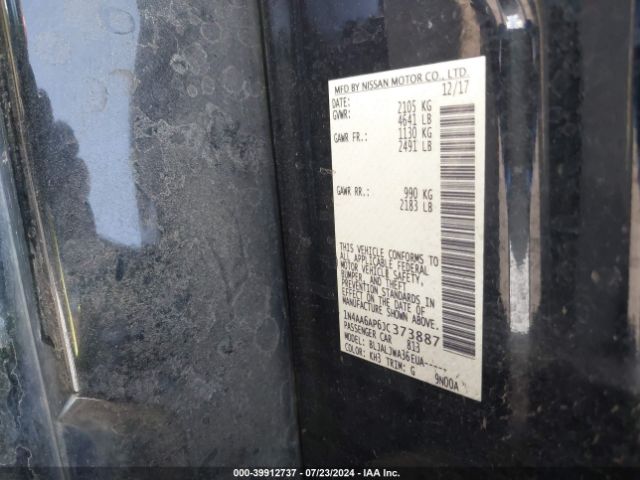 1N4AA6AP6JC373887 Nissan Maxima 3.5 Sv