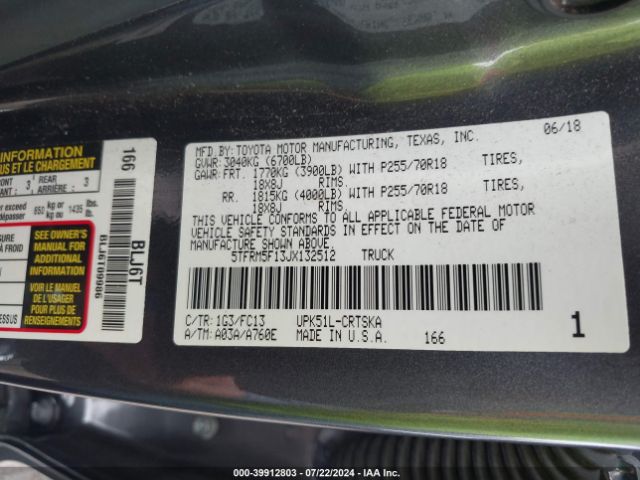 5TFRM5F13JX132512 Toyota Tundra Sr5 4.6l V8